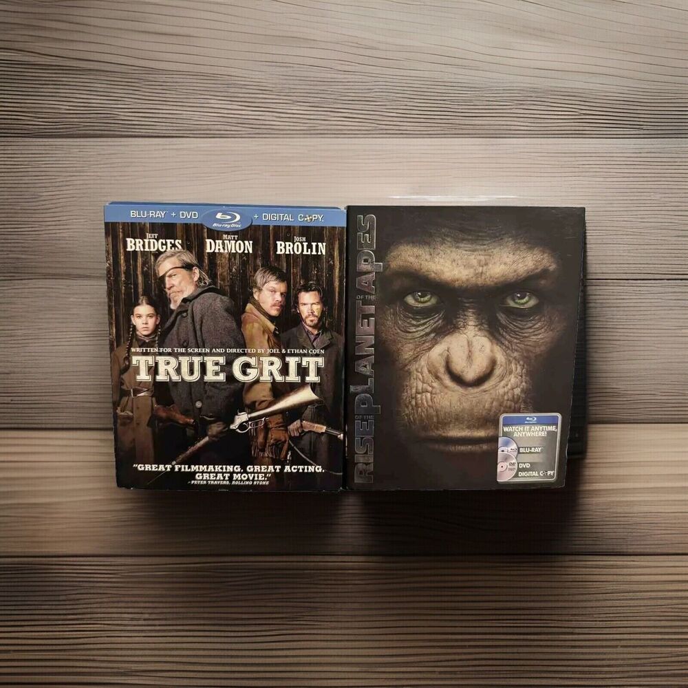 True Grit & Rise of the Planet of the Apes Blu-ray DVD Jeff Bridges Matt Damon
